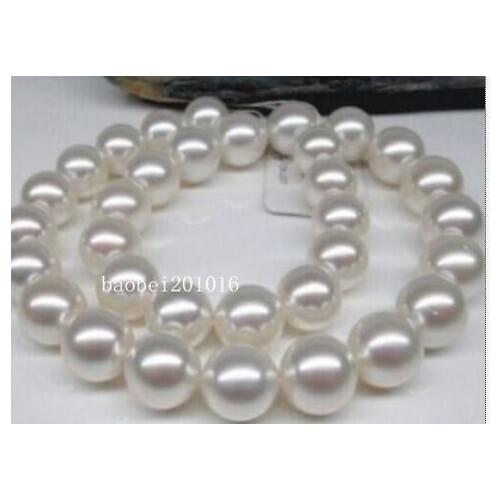HUGE 18"AAAA+ 11-12MM SOUTH SEA WHITE PEARL NECKLACE