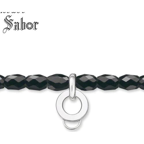 Necklace Black Crystal Bevelled Gift For Women & Men, Female Jewelry silver color Fashion Jewelry thomas