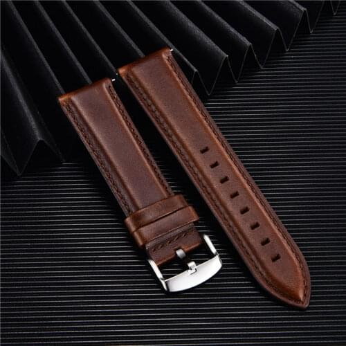 Men Women Business Watchband Genuine Leather Watchbands 18mm 20mm 22mm Smart Watch Bracelet Quick Release Straps