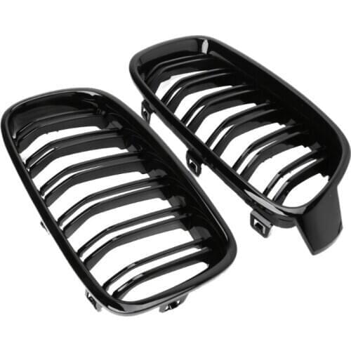 1Pair Gloss Black Front Grille/Grilles Kidney For BMW 3-Series F30 F31 F35 2012-2017 Car Styling
