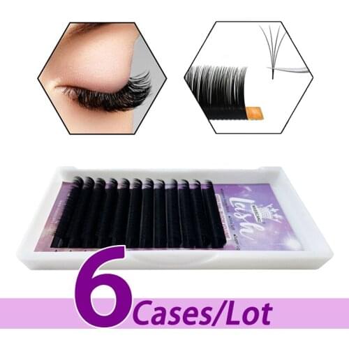 6pcs/lot blooming dark 0.05 0.07 volume easy made fans factory price high quality individual easy fanning eyelash extensions