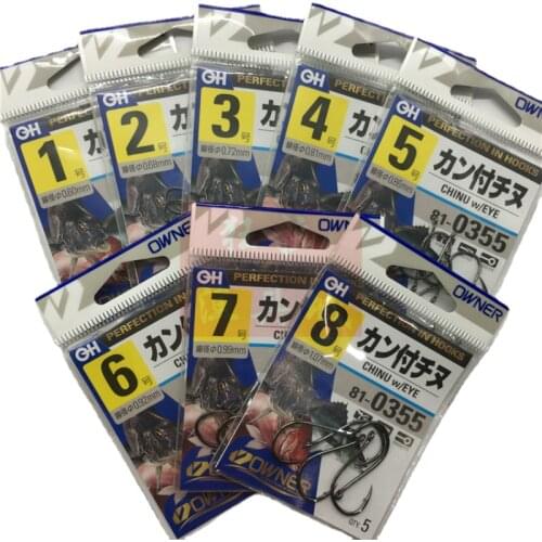 OWNER Hooks Super Sharp Barbed Fishing Hooks With Ring Eye Black Ultra-light Crucian Carp Chinu Hooks Hook Anzol Circle Hooks