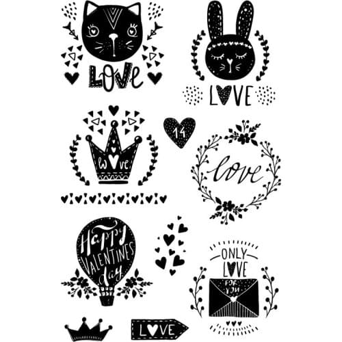 Cute Love Rabbit Transparent Clear Stamps DIY Scrapbooking Card Making Kids Christmas Fun Decoration Supplies