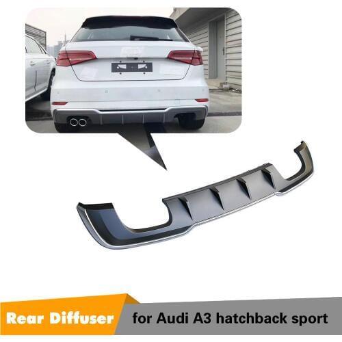 Sport Rear Diffuser Lip for Audi A3 S-line Hatchback 2 Door 2017-2019 Car Rear Bumper Lip Auto Car Accessories PP
