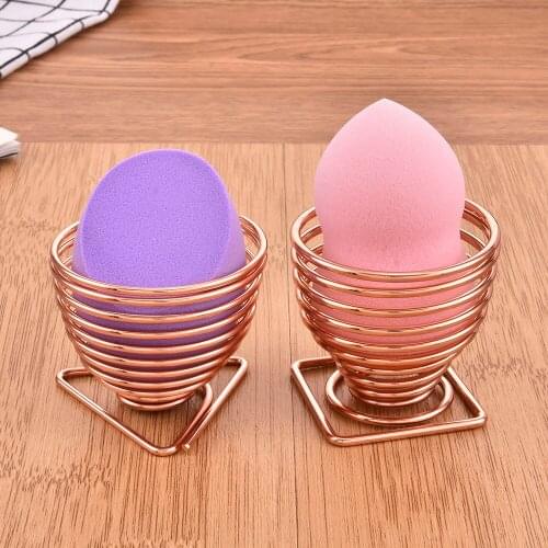 1Pcs Rose Gold Powder Puff Rack 4 Style Beauty Egg Drying Rack Metal Beauty Egg Rack Beauty Makeup Egg Puff Storage Rack