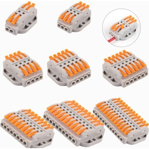 Universal Fast Docking Cable Wire Connectors 2-12 Pin Screw Fixing Compact Wire Connector Push-in Type Home Terminal Block