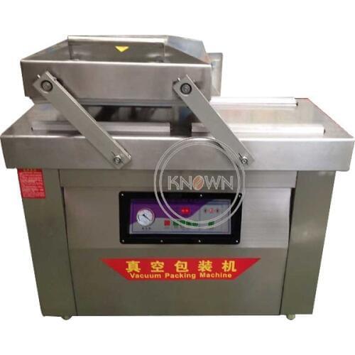 Clear stock vacuum sealing machine/vacuum meat package machine vacuum packing machine with double chamber