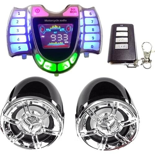 1set Motorcycle bluetooth Audio Waterproof Anti-theft Alarm System Speaker FM Radio MP3 Player Music Amplifier with Remote Contr