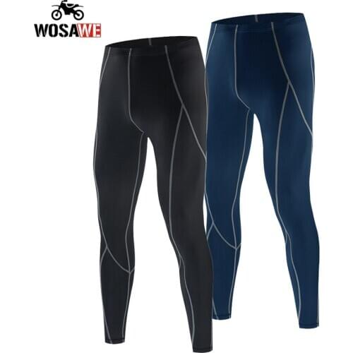 WOSAWE Autumn Winter Mens Motorcycle Pant Tight-fitting Legging Trousers Outdoor Leisure Soft Bottoming Pants Sports Pants