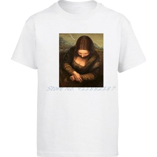 Mens T-shirt Monalisa Mona Lisa Painture Fun Cool Nice Breathable Printed Tees Tops Streetwear Harajuku Oversized Men clothing