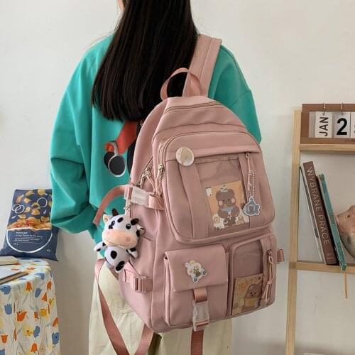 Women Preppy Style Patchwork Clear Backapck Students School Large Rucksack Women Preppy Style Patchwork Clear Backapck Students