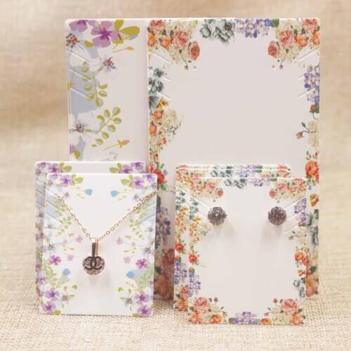 100pc/lot Flower pattern necklace earring set package card tag large jewelry pendant /charms /drop earrings display tag card