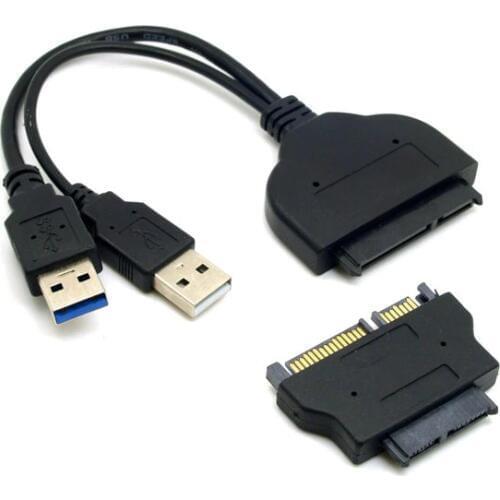 1set USB 3.0 to SATA 22Pin & SATA to 16Pin Micro SATA Adapter for 1.8" 2.5" Hard Disk Driver With Extral USB Power Cable
