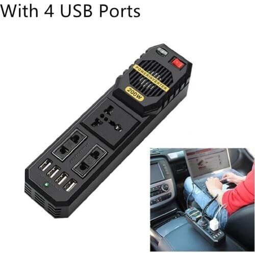 Vehemo Aluminium Alloy Adapter Dual Converter Power Supply Transformer for Inverter Power Inverter Portable Automobile