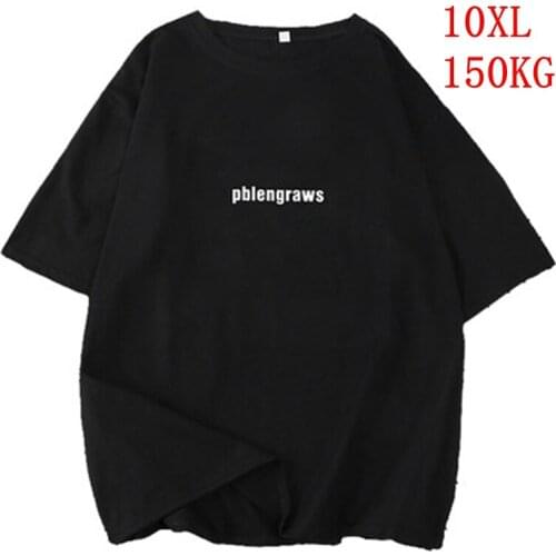 ANGINANA Large size womens T-shirt plus size 9XL 10XL summer round neck short sleeve loose black and white red big T-shirt top