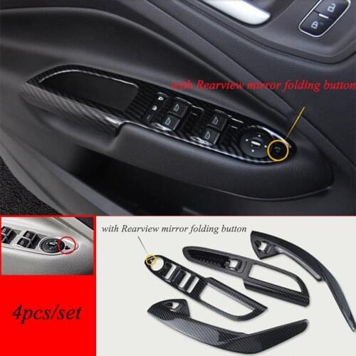 Car Styling Gear panel Cup Holder Door Handle Steering Wheel Air Vent Decorative Sticker Case For Ford KUGA ESCAPE 2013-2019