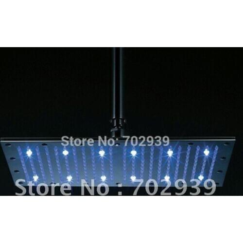 Free shipping Rainfall brass led shower head (40X20CM)