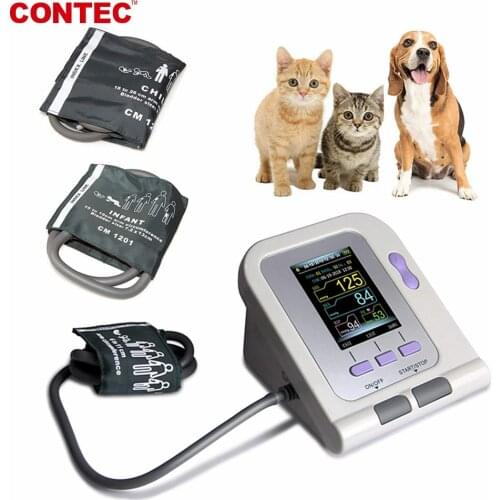 CONTEC08A-VET Digital Veterinary Blood Pressure Monitor NIBP Cuff,Dog/Cat/Pets (CONTEC08A-VET with 3 Cuffs) Animal Care