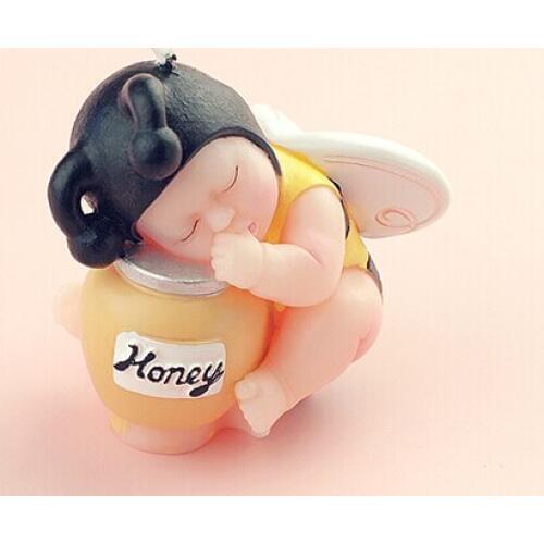 10pcs Sleeping baby birthday party decor molds Baby Bee candle kid birthday candy candles party gifts decorations souvenirs