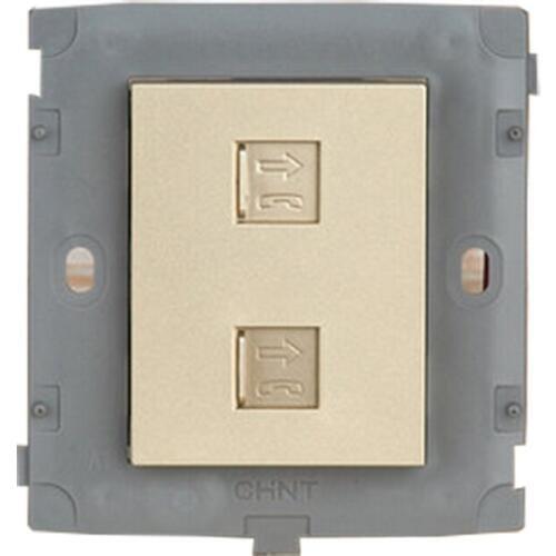 CHINT Electric Dual Telephone Module NEW2K Light Champagne Gold Telephone Extension Socket
