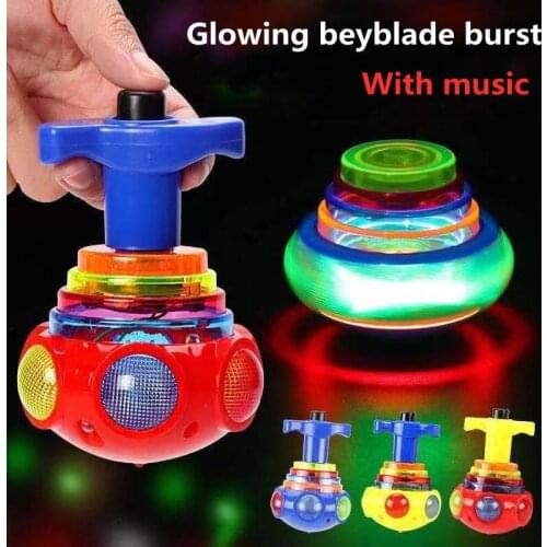 Classic Toys Glowing Beyblade With Music L9cm Spinning Top Safe Material Puzzle Toys For Boy