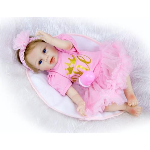 Bebes reborn doll 55cm Baby girl Dolls soft Silicone Boneca Reborn Brinquedos childrens day gifts toys bed time plamate