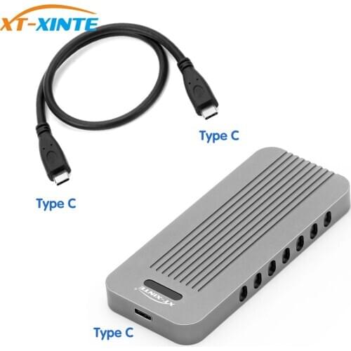 Metal External M.2 to 10Gbps USB 3.1 Type C for NVMe PCIe 3.0 SSD Enclosure Case M Key USB3.1 HDD Box C to C Cable Adapter