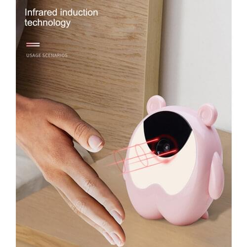 Cute Bear Time Bedside Alarm Clock Night Light RGB Wake Up Motion Sensor Music Lamp Kids Gifts For Baby Children Bedroom