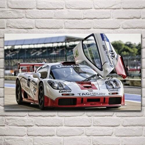 Modified race cars white supercars vehicle artwork posters on the wall picture home living room decoration for bedroom KP969