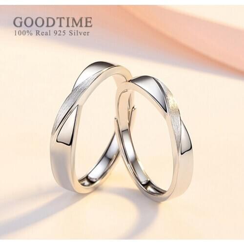 Fashion Couple Rings For Lovers 100% Real 925 Sterling Silver Wedding Rings For Party Jewelry Accessories Valentine Gift