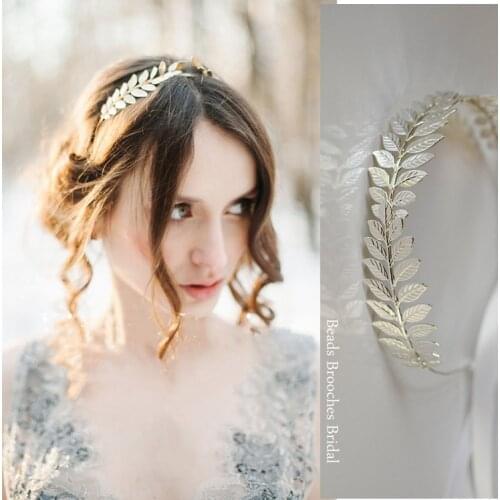 New Fashion Bride Beautiful Simple Generous Metal Leaves Leaf Crown Hair Band Headband Women Girls Hair Accessories Headdress