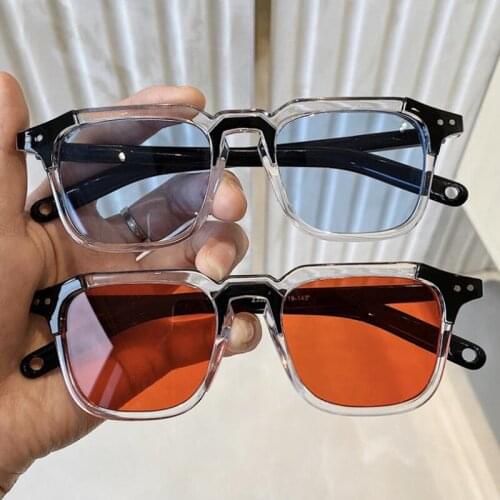 Clear Shades For Women Square Sunglasses 2021 Summer New Fashion Blue Sun Glasses For Women Fashion Vintage Eyewear UV400