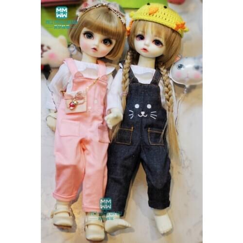 BJD doll clothes fits 27cm-30cm 1/6 BJD YOSD doll fashion lotus leaf shirt + strap pants