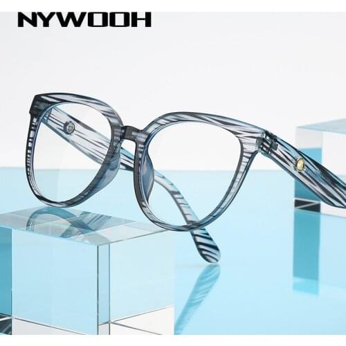 NYWOOH Anti Blue Light Glasses Frames Women Men Retro Round Computer Eyeglasses Womens Korean Style Myopia Optical Frame