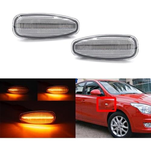 2x Fits For Hyundai I30 MK1 Elantra Touring Azera Grandeur For Kia Ceed MK1 Canbus Front Led Dynamic Amber Side Marker Lights