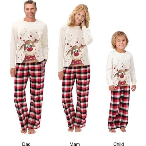 Kids Men Women Sleepwear Family Matching Christmas Elk Pajamas Sets Xmas Pajamas Set Best Sale-WT