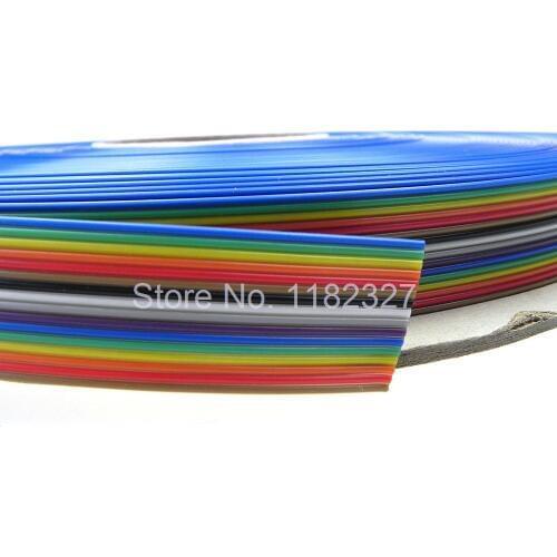 Flat ribbon cable 16 WAY 28AWG 1.0MM pitch Color Rainbow Ribbon Cable 16Pin Flat IDC Ribbon Extension Cable Rainbow DuPont Wire