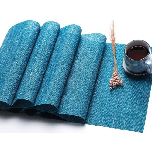Vinyl and Polyester Solid Table Runner PVC Table Cloth Heat Insulation Table Runner Table Mat