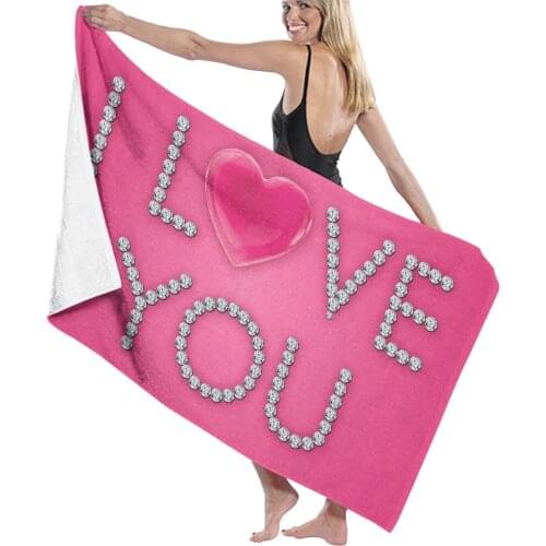 Pink Hearts swimming face towel Microfiber Absorbent bathroom Home kitchen thicker Pink Hearts quick dry Bath Towel