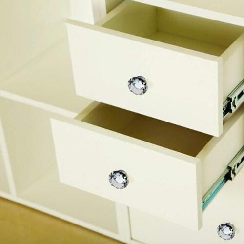 20/25/30/40mm K9 Diamond-shape Silver Faux Crystal Wardrobe Knob Door Handle K9 Faux Crystal Glass Single Hole Pull Handle