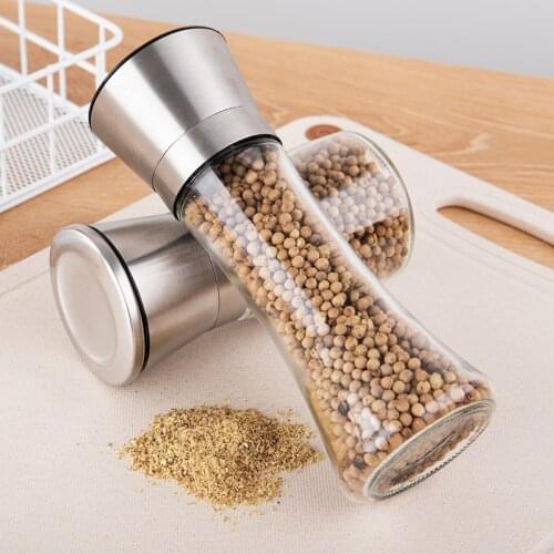 Manual Pepper Grinder Coffee Grinder Bottle Herbal Grinder Pepper Seasoning Bottle Stainless Steel Kitchen Grinder Bottle Gadget