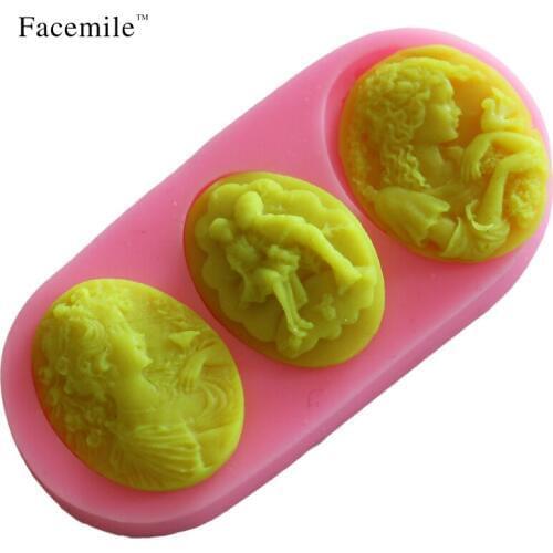 Facemile Lovers Valentine Kiss Silicone Fondant Soap 3D Gift Mold Cupcake Jelly Candy Sugar Decoration Baking Moulds 50-241