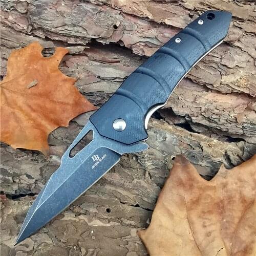 Outdoor Tactical Camping Hunting Survival Pocket Quick Folding Knife with D2 Blade & G10 Handle KVT Ball-bearing Knives EDC Tool