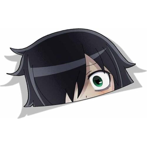 Personality for Tomoko Kuroki Watamote Peek Anime Big Head Vinyl Car Sticker Window Trunk Decal Cover Scratches Waterproof
