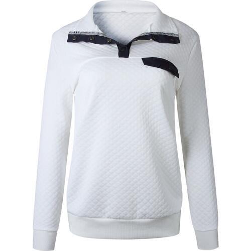 NORA TWIPS New Autumn&winter Women sweatshirts Turn-down Collar Long Sleeve Warm Female Clothing