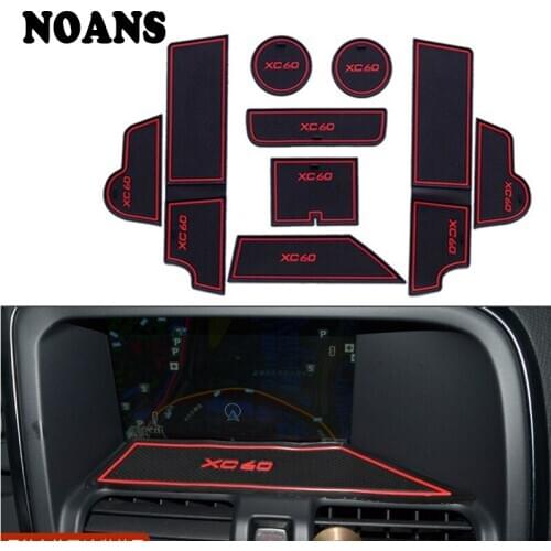 1set Car Interior Cup Mat Door Gate Slot Pad Storage Box Mat Stickers Covers For Volvo XC90 XC60 2018 2017 2016 2015 Accessories