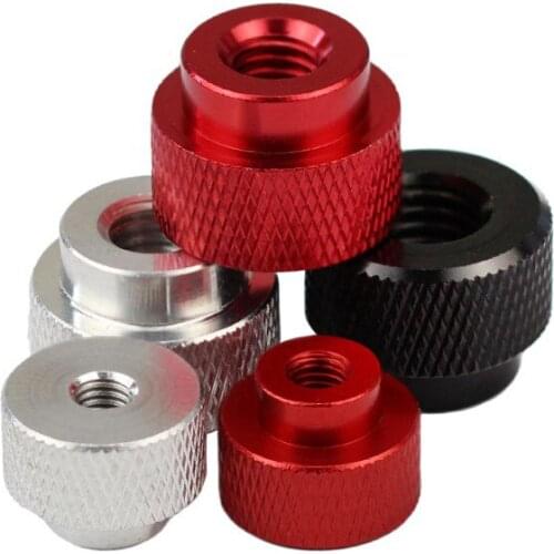 2PCS M5 M6 M8 M10 Aluminum Alloy knurled Thumb Hand Nut Through Hole Nuts