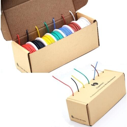 26 awg Silicone Electrical Wire Cable 7 Colors 26 Gauge Hookup Wires Electronics kit Stranded Tinned Copper Wire Flexible