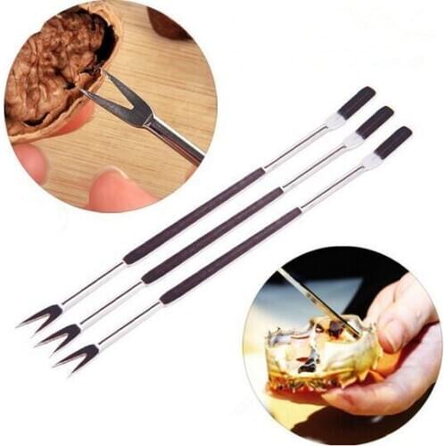 5ps/lot Stainless Steel Lobster Crab Needle Multifunctional Walnut Needle Fruit Fork Kitchen Gadgets Seafood Tools OK 0428