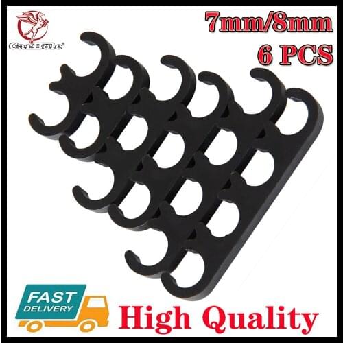 6 Pcs 7mm/8mm Black Plastic Ignition Lead Spark Plug Lead Wire Loom Separators Mounts Sets For Chevy Ford BL